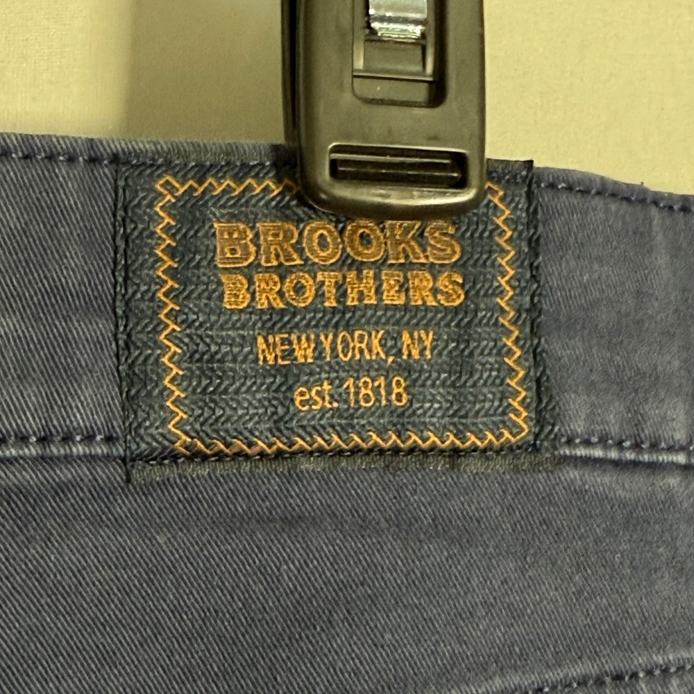 Brooks Brothers Mens Navy Blue Straight Leg 5-Pocket Pants W34 L32 SPARCFE - Picture 7 of 10
